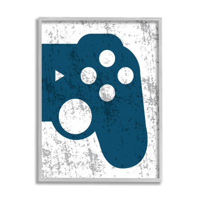 Forme de manette de jeu bleue par Kim Allen - impression sur bois