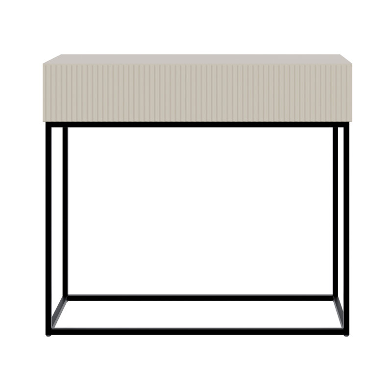Veldio 90 cm Console Table with Black Legs, Beige