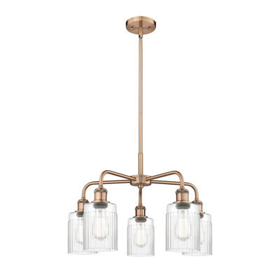 Lustre cylindrique à 5 lumières en acier à intensité variable Neco