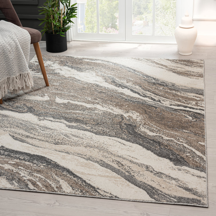 Alayana Abstract Gray Area Rug