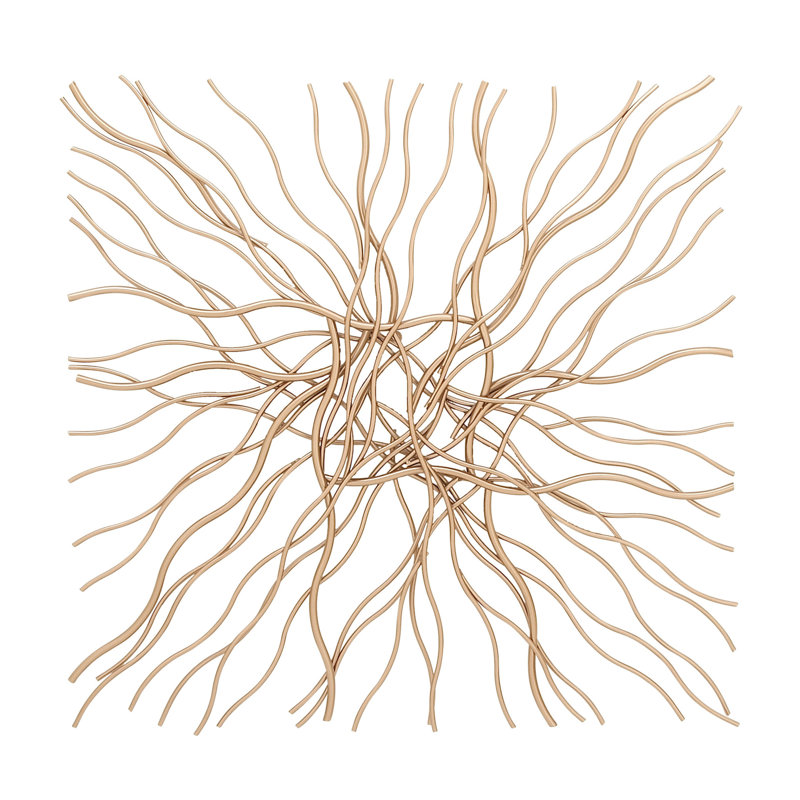 Abstract Copper and Gold Iron Wall Sculpture