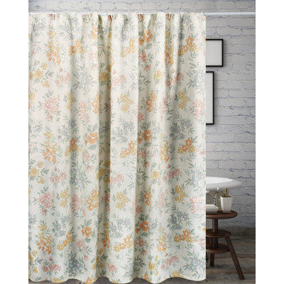 Greenland Home Fashions Chloe Bath Shower Curtain with Vintage Floral Design, 72 x 72 Inch