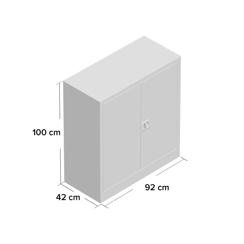 2 -Door 2 -Shelf, Grey