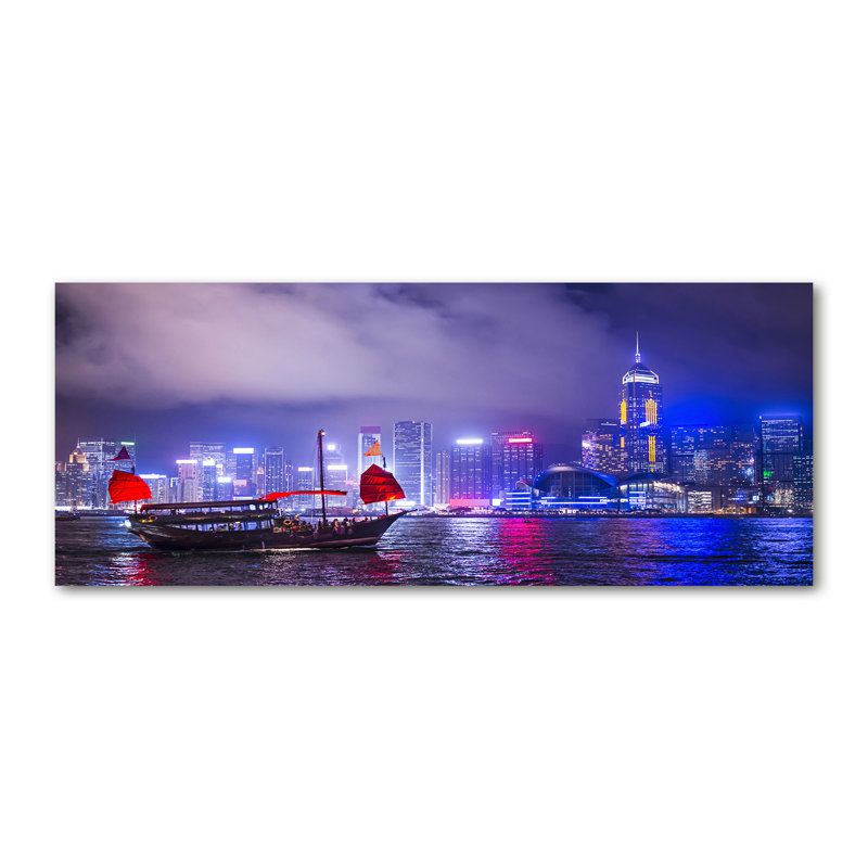 Hong Kong By Night - Wrapped Canvas Print