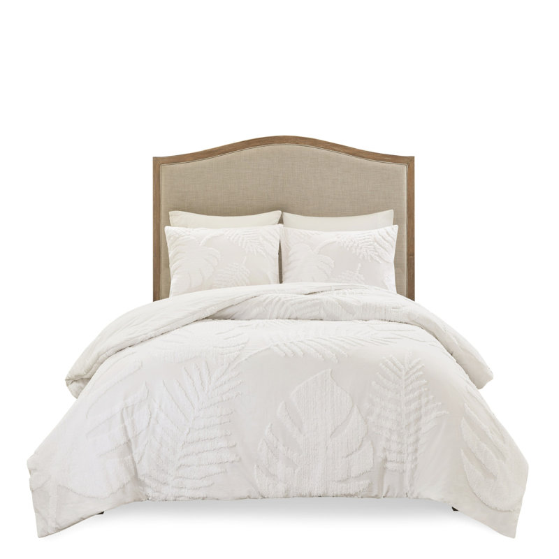 Housse de couette 3 pièces en chenille de coton pour très grand lit / très grand lit