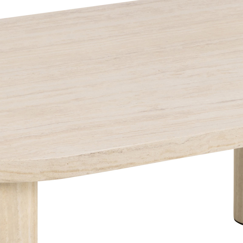 Solano Coffee Table, Light Travertine, 36cm H x 60cm L x 60cm W