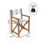 Cukor Coastal Acacia Wood Folding Outdoor Director Chairs, Black/White Stripe Polyester Fabric Seat & Teak Brown Frame for Patio, Deck & Balcony