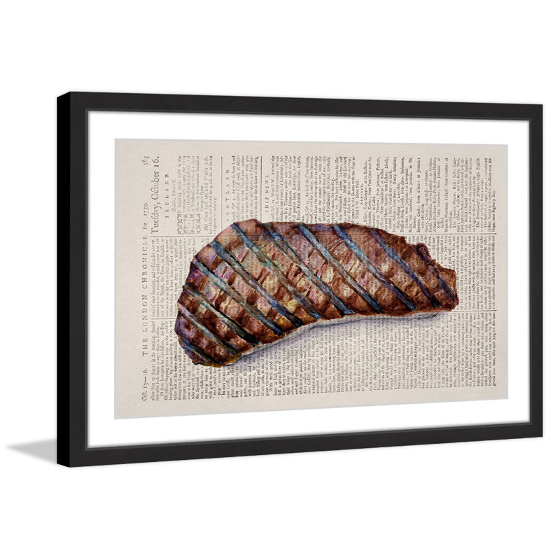 « hist steak », reproduction d’art encadrée, H 12 po x l 18 po x P 1,5 po