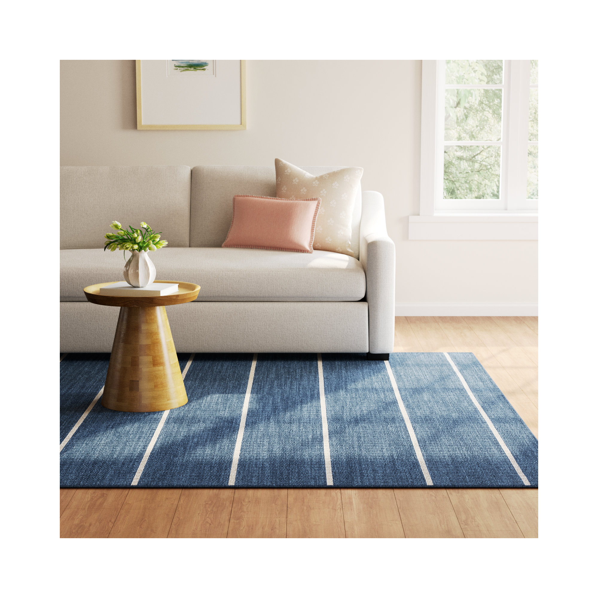Creekmont Handmade Wool Cream Rug, Rectangle 5' x 8'