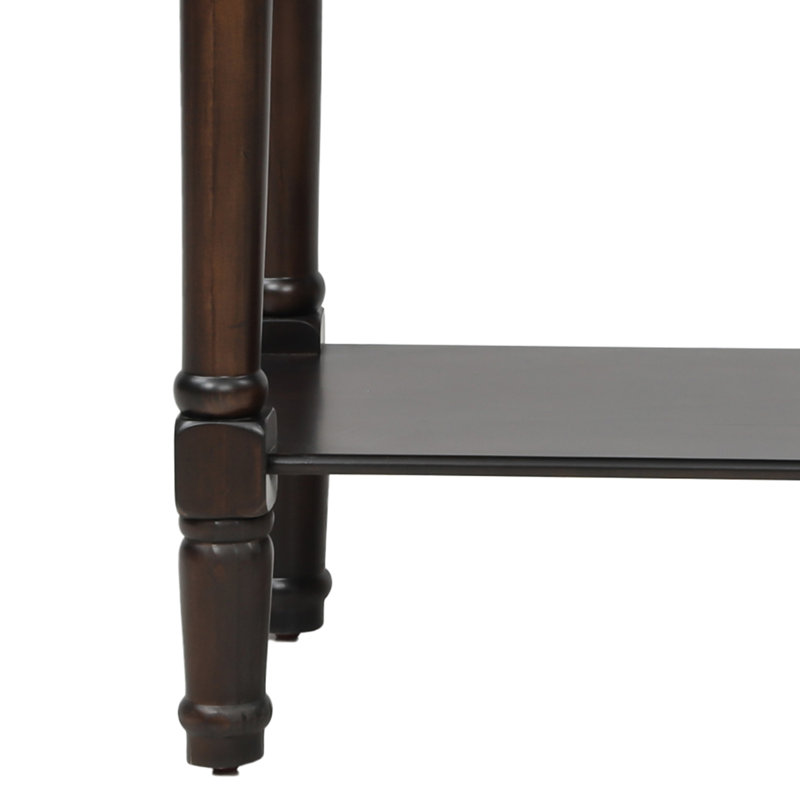 Console en bois de pin avec boutons ronds, Espresso