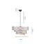 Lustre réglable élégant, capuchon en tissu crème et gris, 15,7 po de diamètre x 8,3 po de hauteur | Douille E27 de 40 W maximum, réglable en hauteur de 16,3 po à 25,4 po | Luminaire moderne pour salle à manger et espaces de vie, classé IP20-804547013-804547014