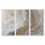 Marbre blanc avec veines de gris et d'or Curley - ensemble d'art mural sur toile Glam