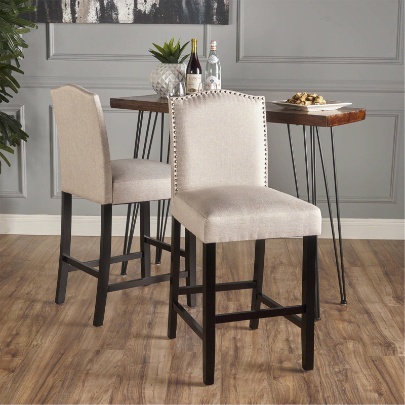 Stylish And Comfortable Counter Stool With Sturdy Construction And Upholstered Seat