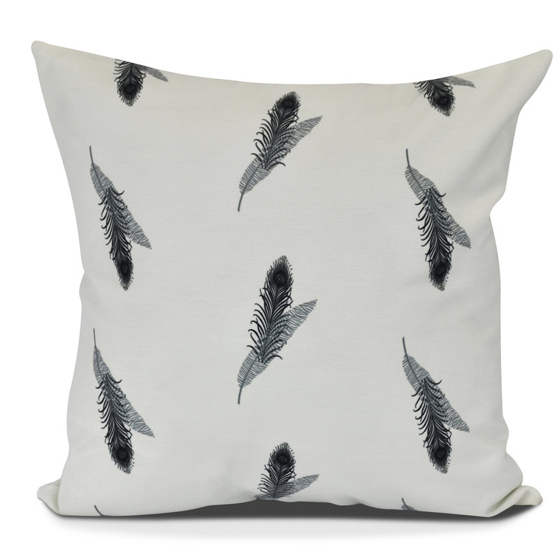 Goals, Gourds, And Gatherings Outdoor Reversible Throw Pillow, 20" H x 20" W, Black