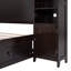 Lit double en bois avec armoire et tablette tout-en-un