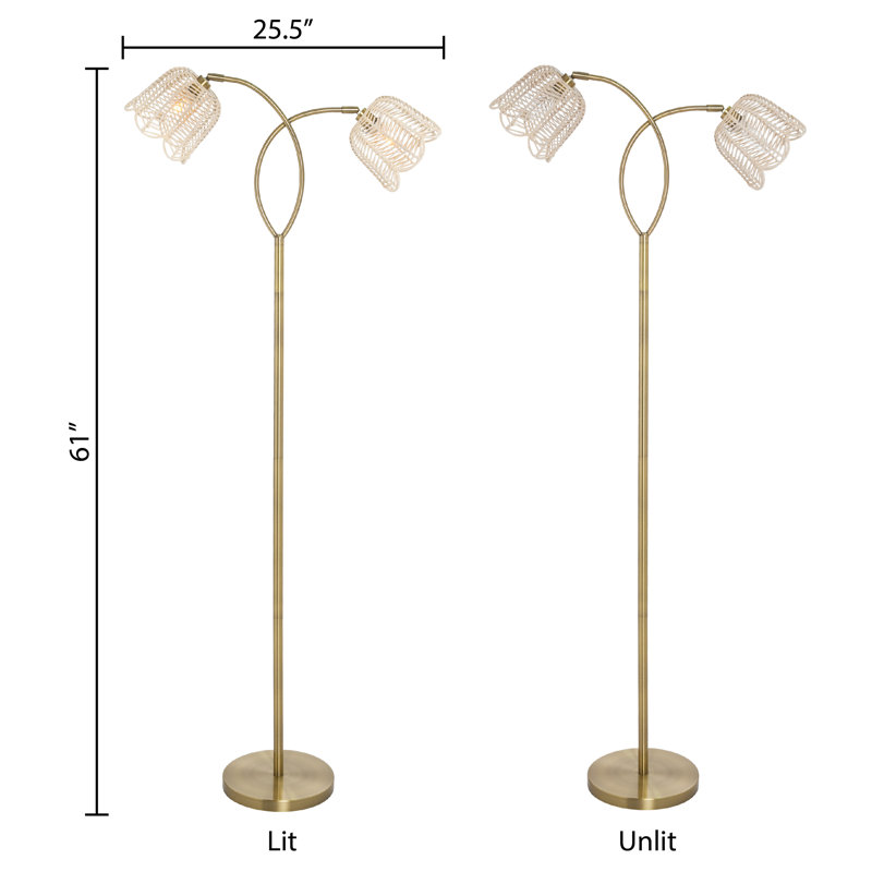 Chenoa 61"H Gold-Finish Novelty Tree Floor Lamp