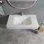 Lavabo de salle de bain rectangulaire simple 39 po en résine avec trou pour robinet
