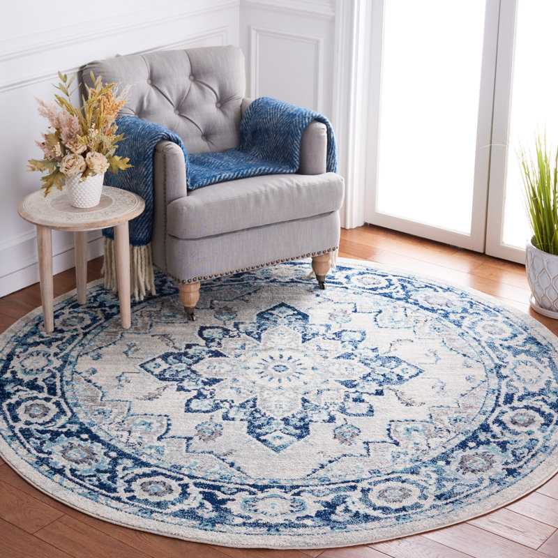 Tulum Performance Oriental Rug, Round 6'7"
