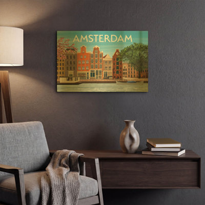 'Amsterdam 2' By Omar Escalante Gold Metal Wall Art, 24" x 16"
