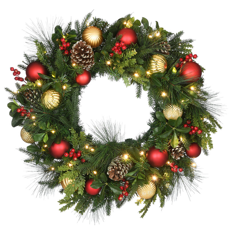 Couronne décorative 28 po avec lumières DEL 28 po