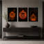 Ensemble de 3 toiles d'Halloween avec lanternes en bois-794427568