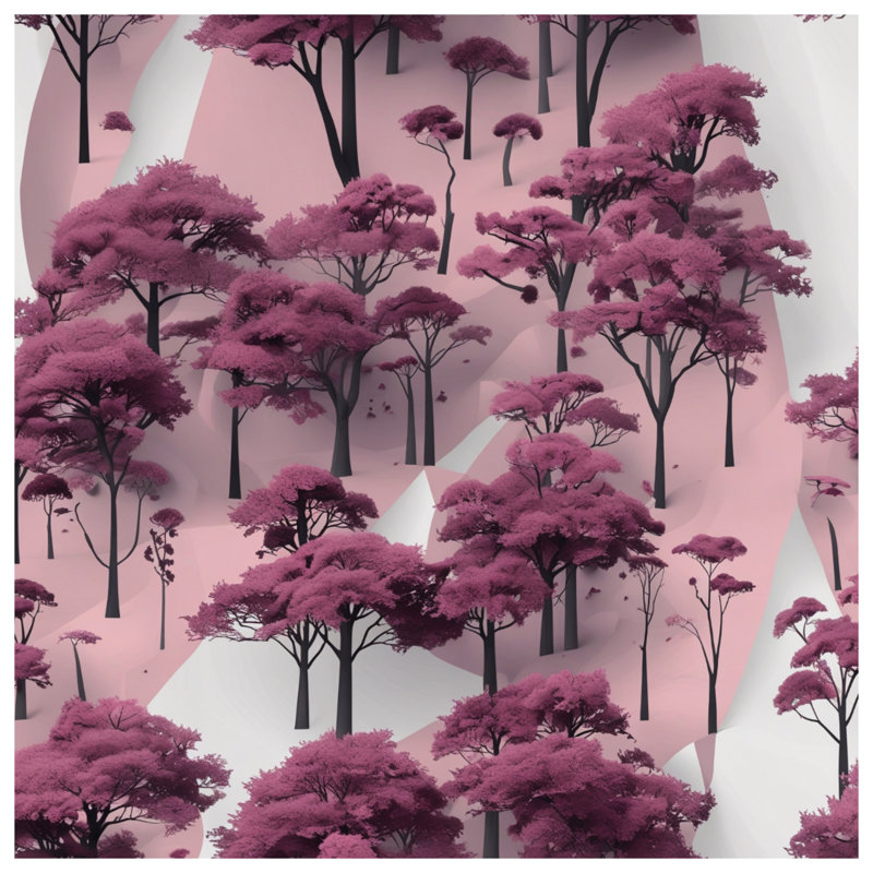 Rideaux de fenêtre à motif de forêt rose, voilages et rideaux occultant - 1 panneau, Transparent, 50 po x 80 po - 1 panneau