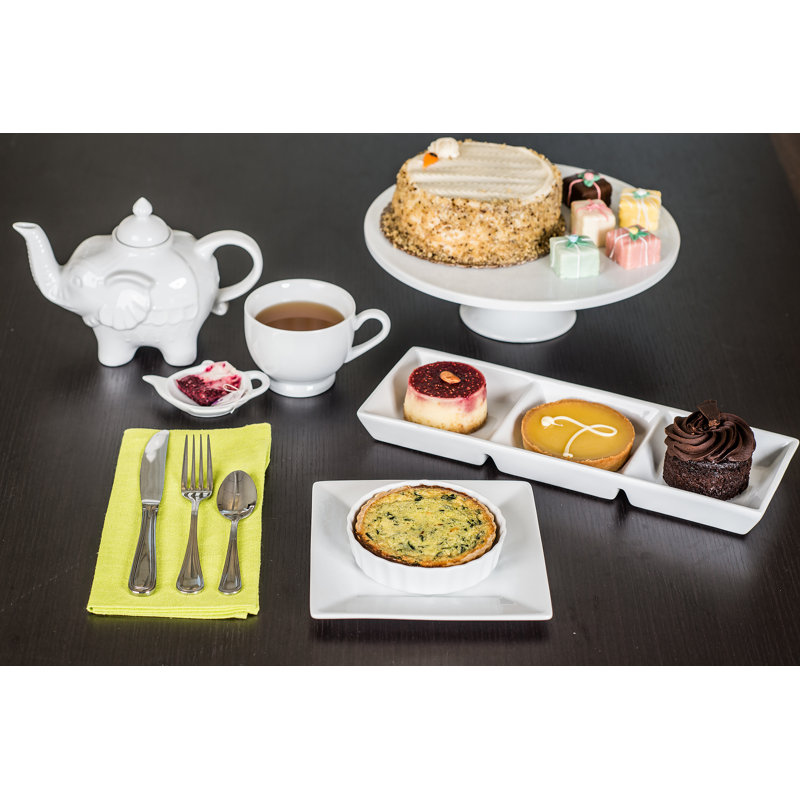 White Porcelain Round Quiche/Brulee Baking Dishes Set of 4