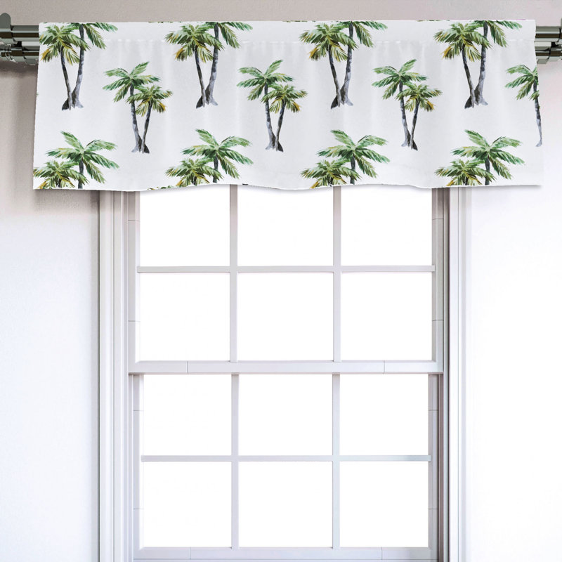 Sateen Floral Ruffled Window Valance