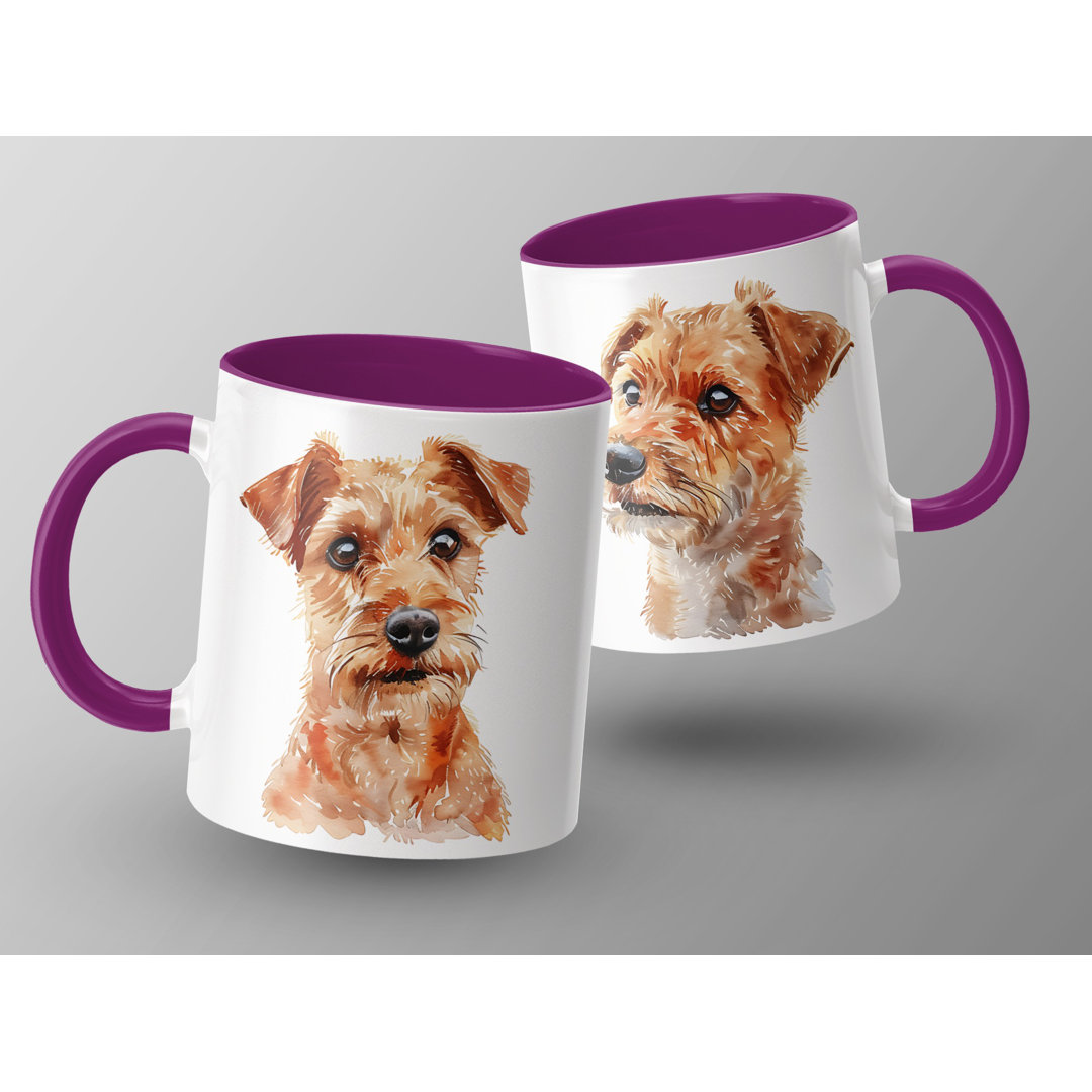Set of 4 – Watercolor Irish Terrier Dog Portrait 11oz Coffee Mug