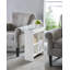 Table d'appoint étroite avec 2 porte-gobelets et 3 tablettes, table de bout mince pour petits espaces - blanc-1438171087