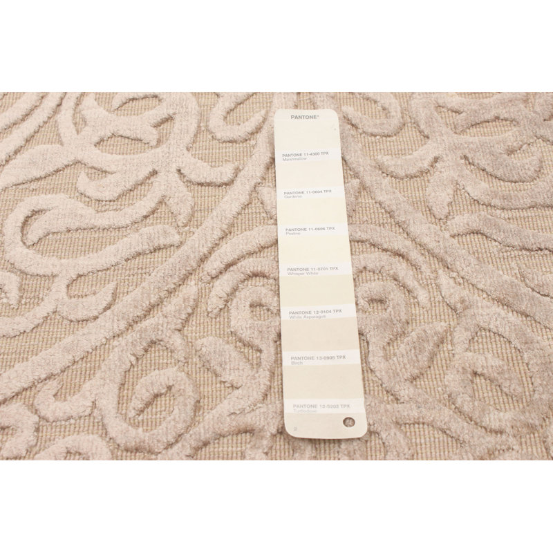 Tapis beige noué à la main Bloomsdale