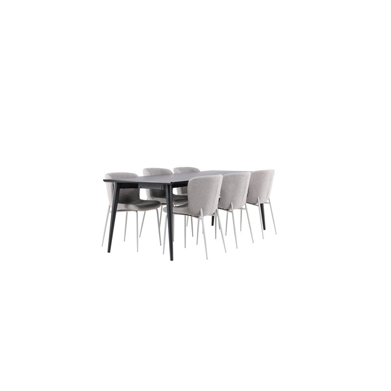 Lenworth 6 - Person Dining Set, Grey, Grey