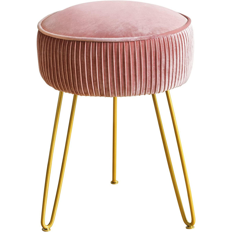 Metal Accent Stool, Pink