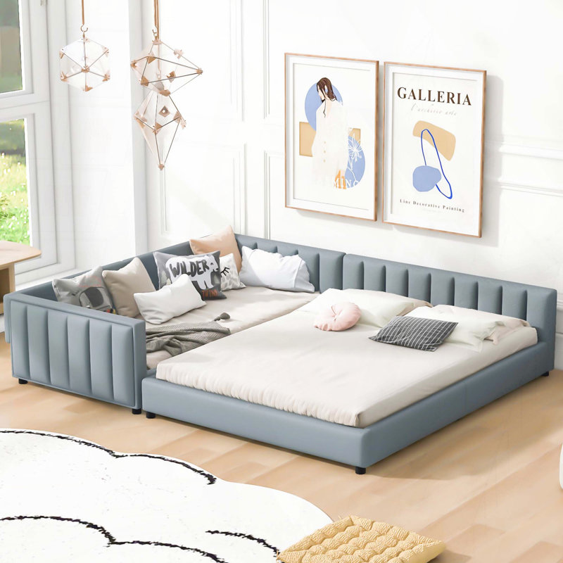 Lit plateforme grand et simple TG (ensemble pour mère et enfant), Grey