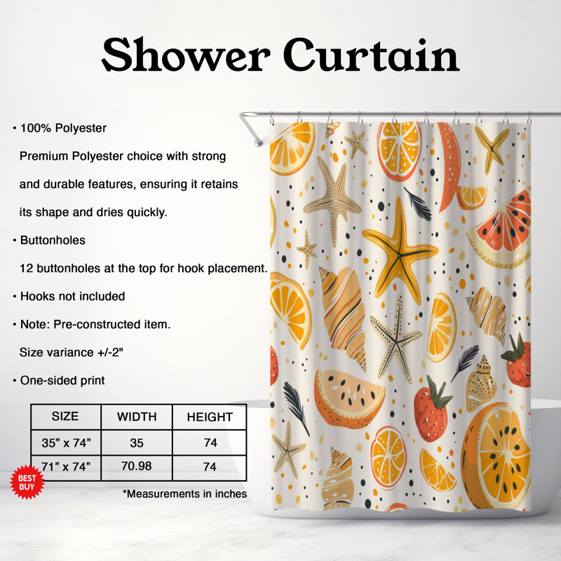 Sunny Days - Premium Shower Curtain, 74"H x 71"W