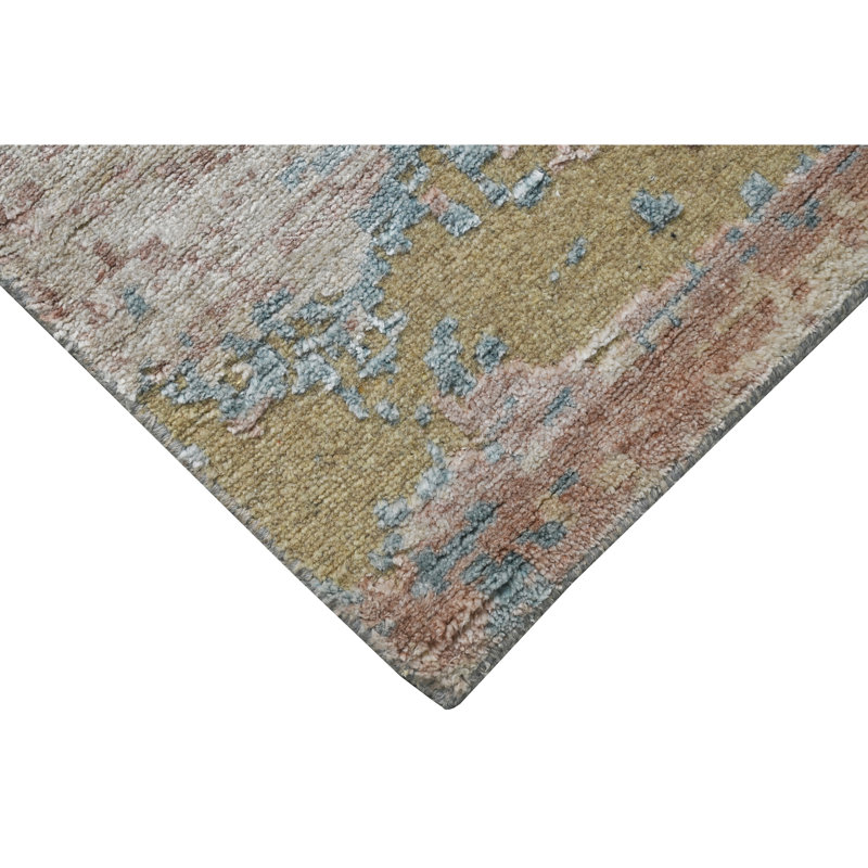 High-Quality Hand-Knotted Silver And Natural Area Rug