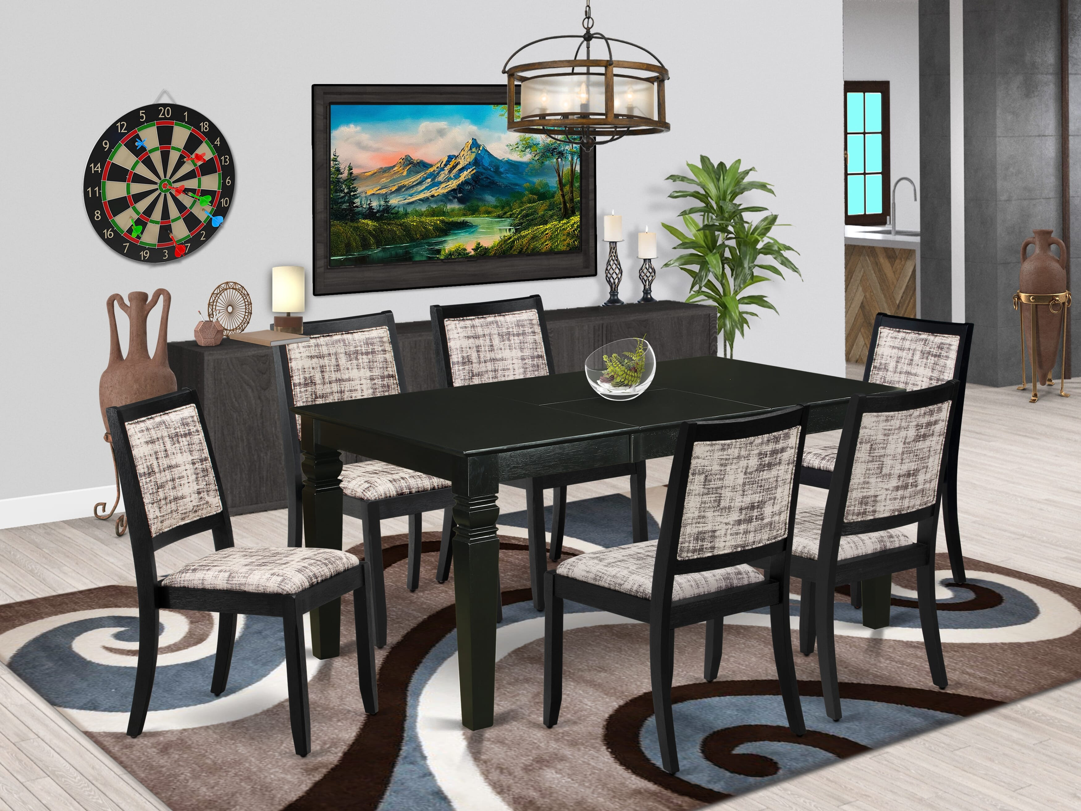 Red Barrel Studio® 7 Piece Dining Set Includes a Rectangular Table and ...