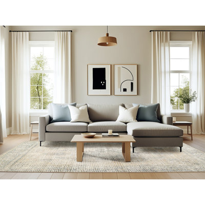 Tapis oriental beige / gris en laine