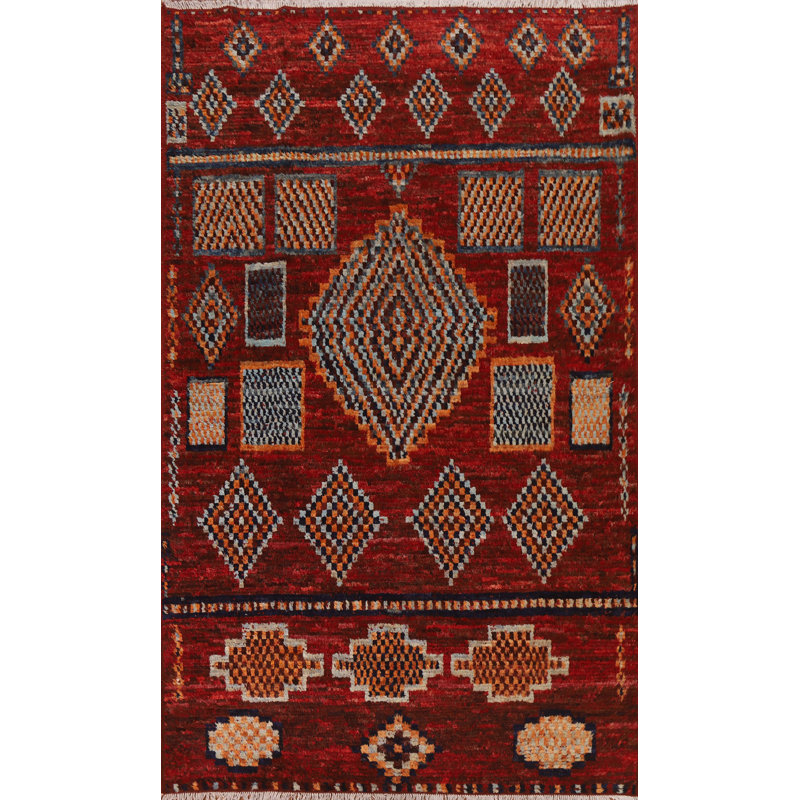 Tapis tribal en laine fait à la main 7 x 10