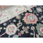 Tapis oriental noir / vert / rouge / bleu clair noué à la main Oushak
