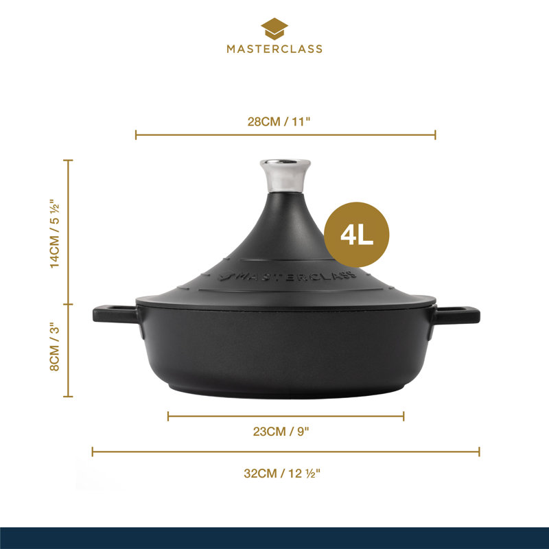 MasterClass 5L Non-Stick Cast Aluminum Round Tagine