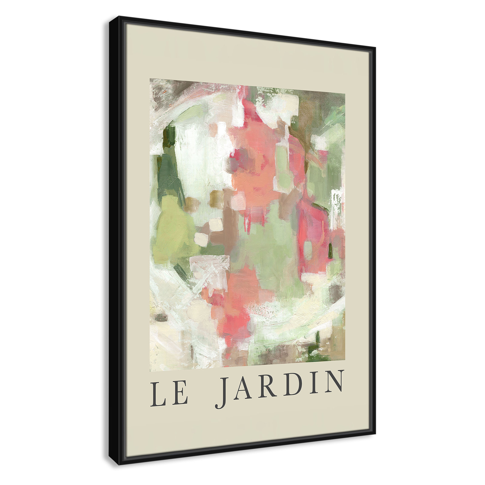 Riya "Le Jardin" Print by Carol Robinson, Black Floater Frame, No, 37.5" H x 25.5" W x 2" D