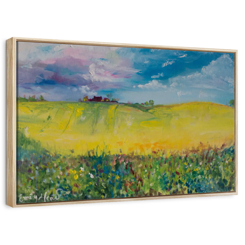 Home, Floating Frame Natural Wood, 40" X 27"
