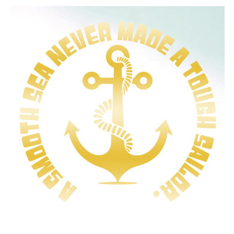 Nautical & Beach Wall Decal, Shiny Gold