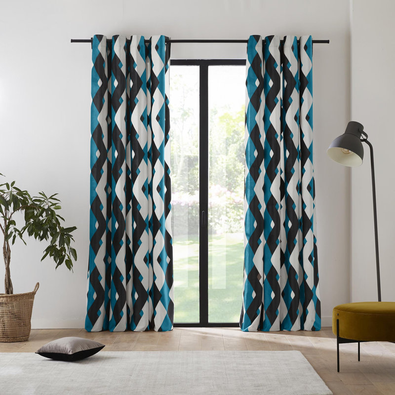 Room Darkening Curtain Single Panel, Deep turquoise