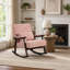 Fauteuil rembourré moderne, chaise berçante avec structure en bois massif-716900048