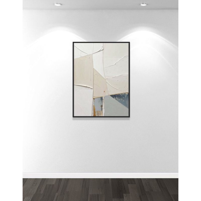 «Plastering II» par Alonza Saunders, Toile avec cadre, L 31,5 po x H 41,5 po, Cadre flottant noir