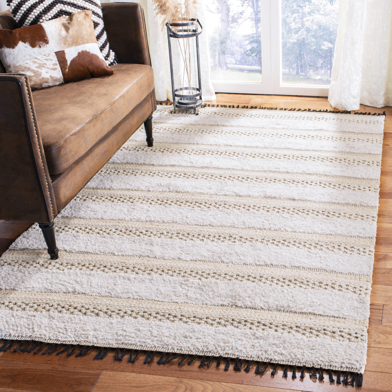 Rusanda Flat Weave Cotton Striped Rug, Rectangle 8' x 10'