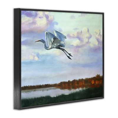 «Egret Over Lake Shore», estampe numérique par D. Rust