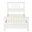 Lit plateforme en bois pour lit simple blanc - tête de lit robuste et 10 lattes